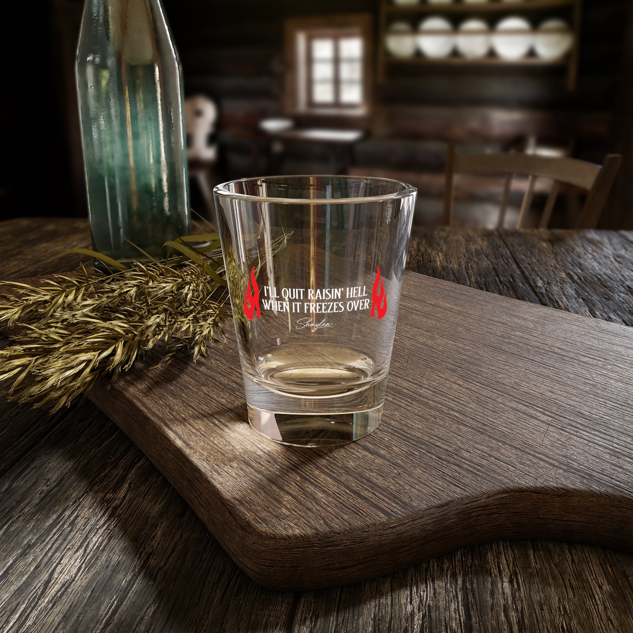 Raisin Hell 1.5oz Shot Glass